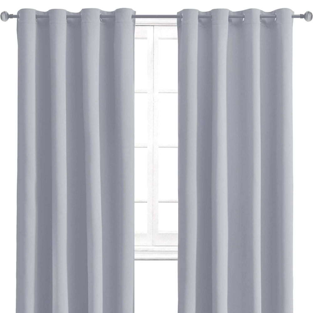 New 48x34 Thermal Blackout Curtains by Wontex Winter Insulating Silver Gray